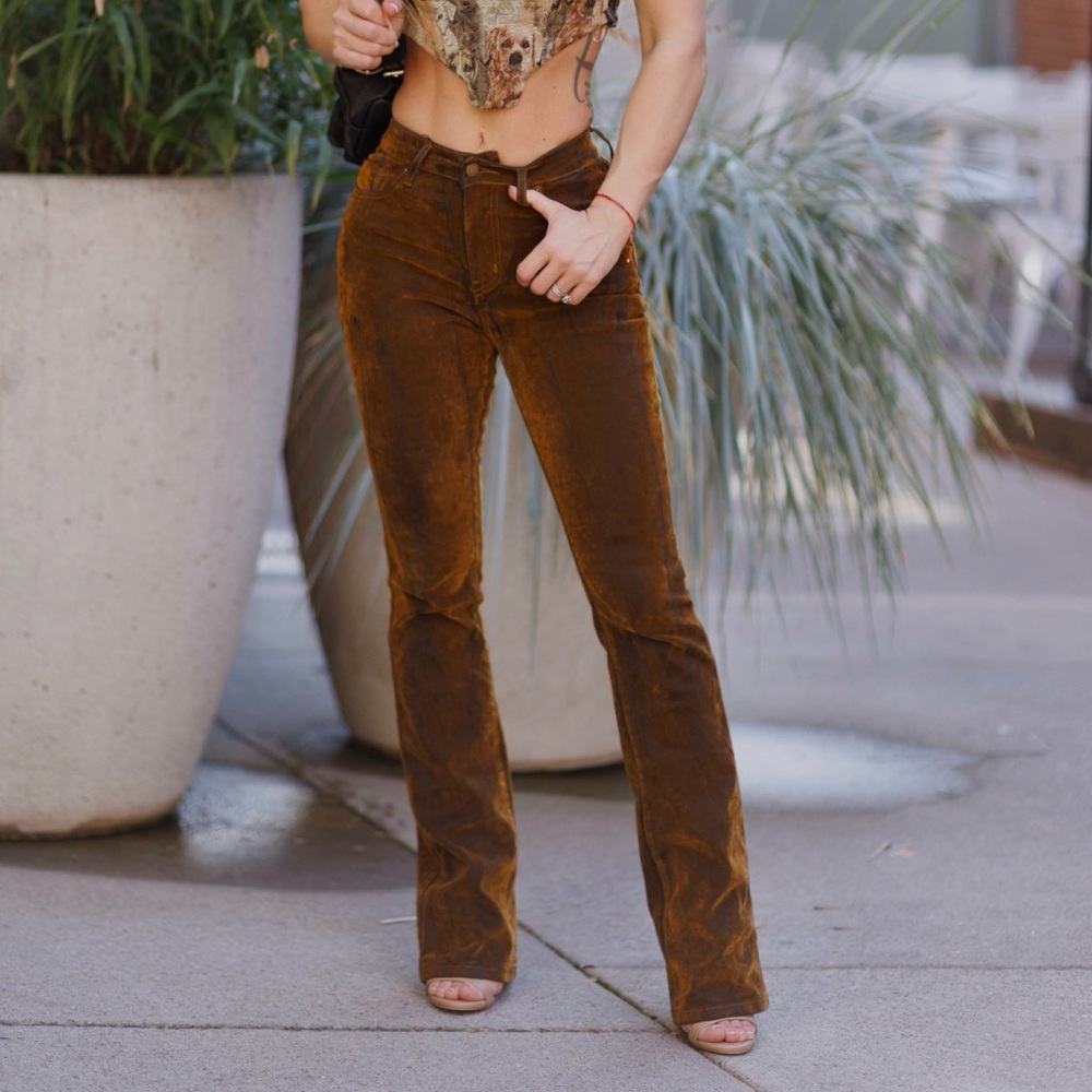 Crushed velvet jeans